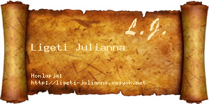 Ligeti Julianna névjegykártya
